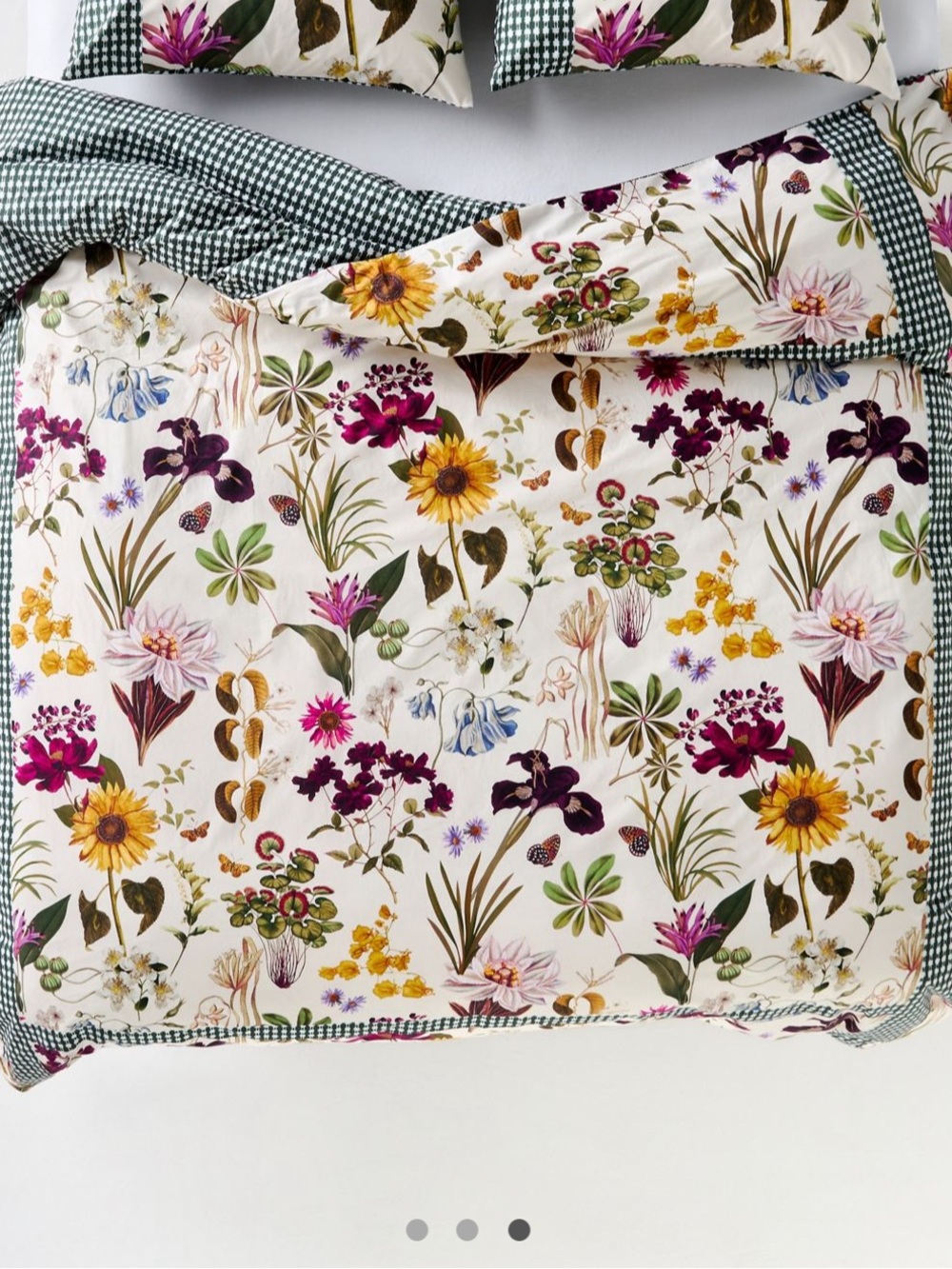 Anthropologie Organic Cotton Printed Percale Queen Duvet 5 piece